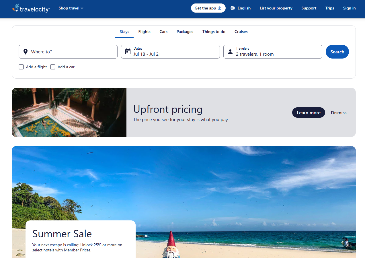 Travelocity Travel Platform